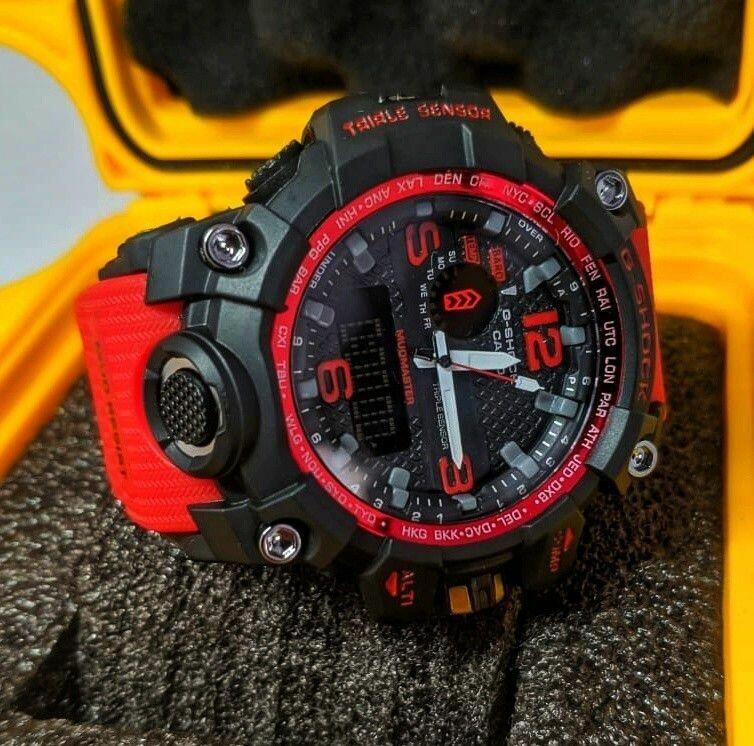 G-shock mudmaster Vermelho/preto- Linha Gold a prova dagua