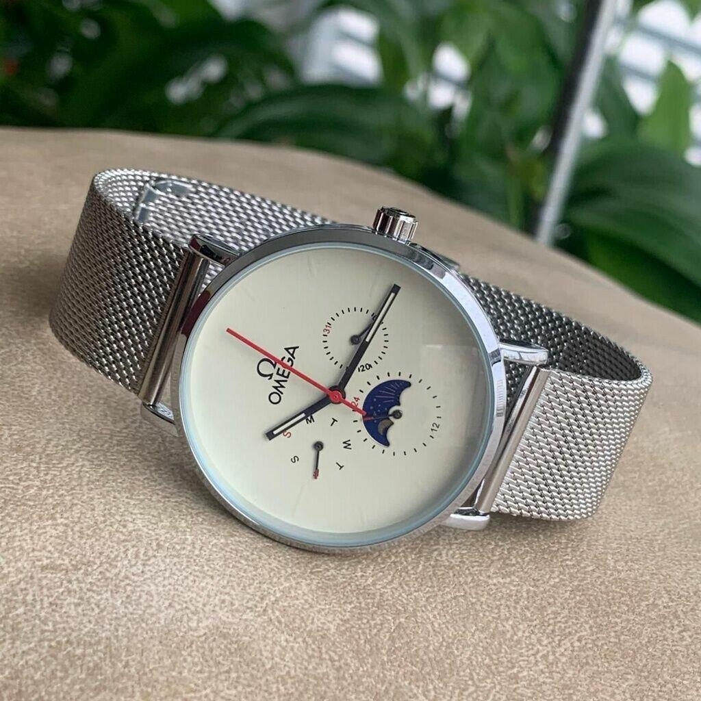 Relógio Omega Prata/Branco P/ de Aço