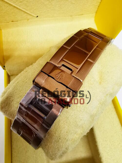 Relógio Masculino Rolex GMT Master ll Marrom / Preto Pulseira de aço