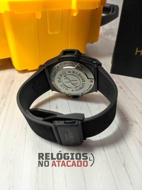 Relógio Hublot Sang Bleu Preto P/Couro
