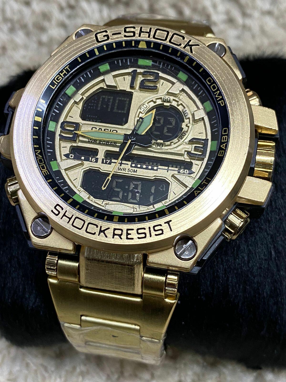 Relógio Masculino G-Shock Metal Iron Man 2022 P/aço Dourado - Linha Gold a prova dagua