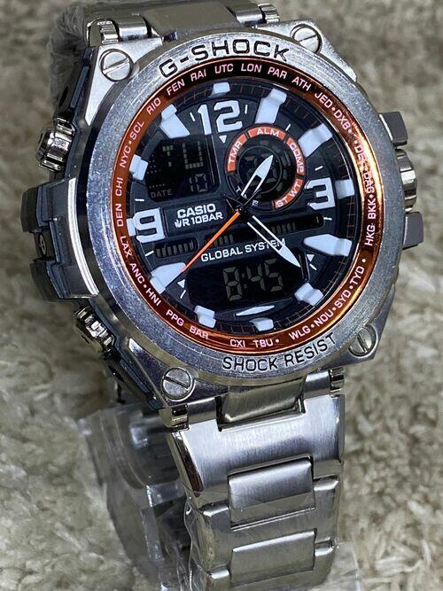 Relógio masculino G-Shock Metal Prata/Laranja linha Gold 2021