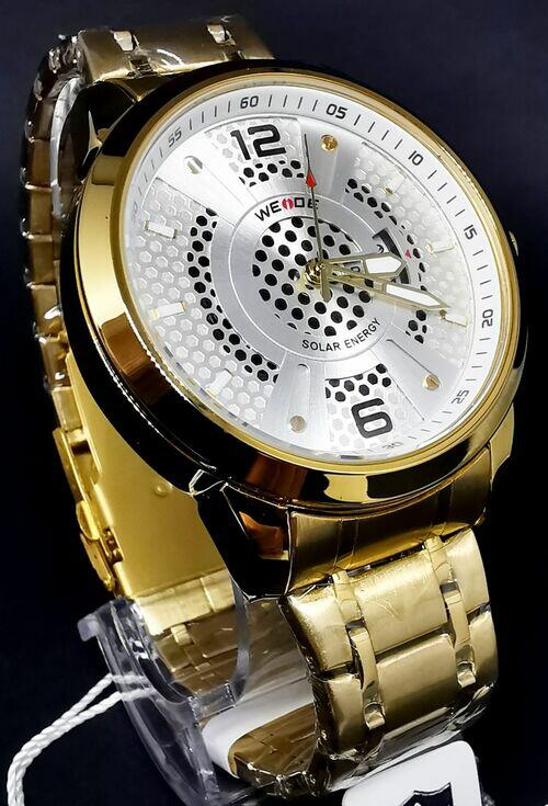 Relógio Masculino Wende Gold Fundo Branco - A Prova D'Água