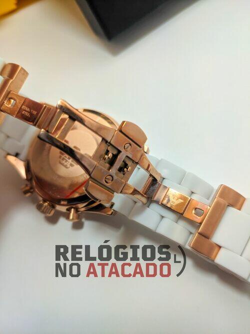 Relógio Emporio Armani Ar5905 Branco Rose Unissex Linha Luxo - 100% Funcional