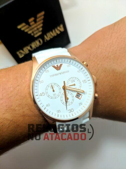 Relógio Emporio Armani Ar5905 Branco Rose Unissex Linha Luxo - 100% Funcional