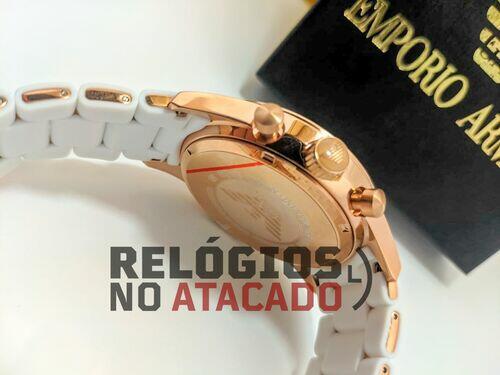 Relógio Emporio Armani Ar5905 Branco Rose Unissex Linha Luxo - 100% Funcional