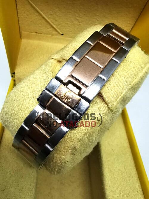 Relógio Masculino Rolex GMT Master ll Rose misto Preto Pulseira de aço