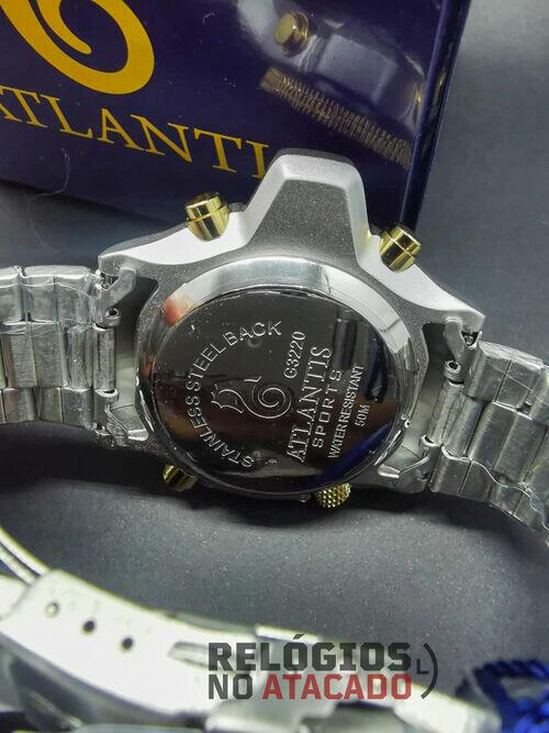 Relógio Aqualand Original Atlantis Dourado/Branco P/Aço A Prova d'água- 100% Funcional (C/Caixa)