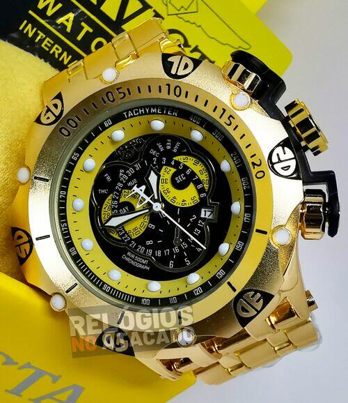 Relógio Masculino Invicta Venon Hybrid Dourado/Preto Resistente a água - Com Caixa Premium
