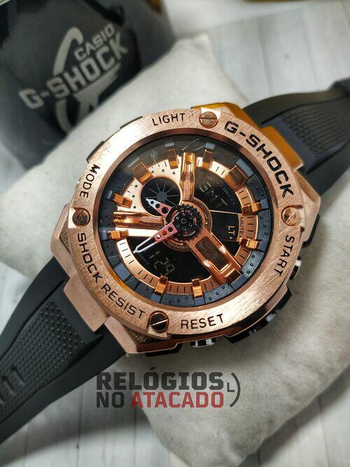 Relógio masculino militar G-Shock Metal Ga110 Metal Preto/Rose