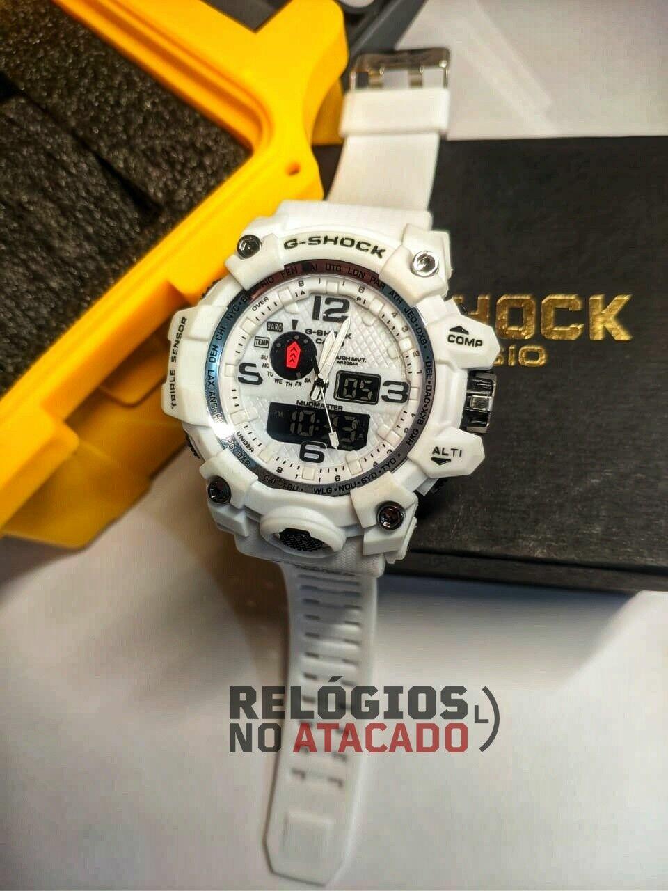 G-shock mudmaster Branco - Linha Gold a prova dagua