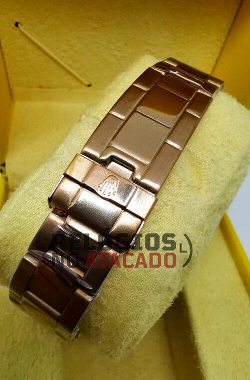 Relógio Masculino Rolex GMT Master ll Rose / Preto Pulseira de aço