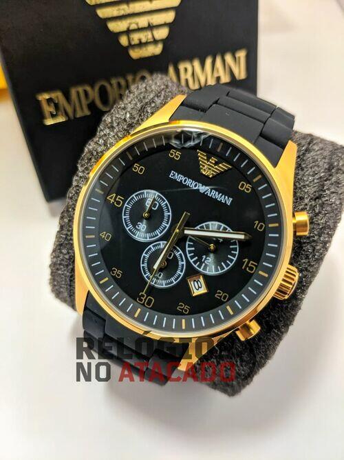 Relógio Emporio Armani Ar5905 Preto Dourado Unissex Linha Luxo- 100% Funcional