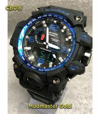 G-shock mudmaster Preto/Azul - Linha Gold a prova dagua