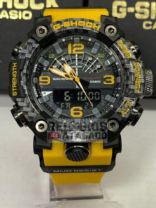 Relógio masculino G-shock Mudmaster Black out X Preto P/Amarela