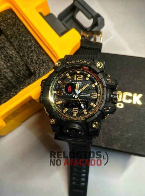 G-shock mudmaster Preto/Dourado Linha Gold