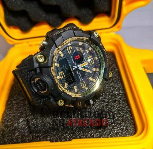 G-shock mudmaster Preto/Dourado Linha Gold