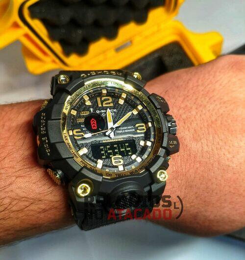 G-shock mudmaster Preto/Dourado Linha Gold