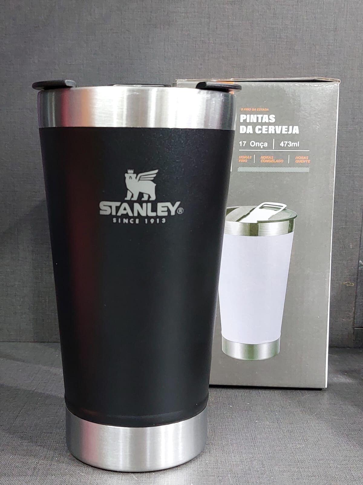 Copo Térmico Stanley Para Cerveja Café Aço Inox Com Abridor Verde
