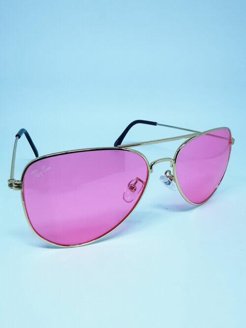 Óculos Ray Ban Round Aviador Dourado / Rosa