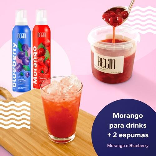 Kit Morango para Drinks + 2 Espumas (Morango e Blueberry)