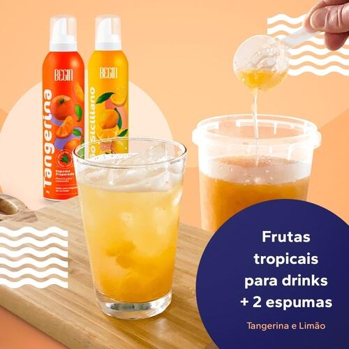 Kit Frutas Tropicais para Drinks + 2 Espumas (Tangerina e Limo Siciliano)