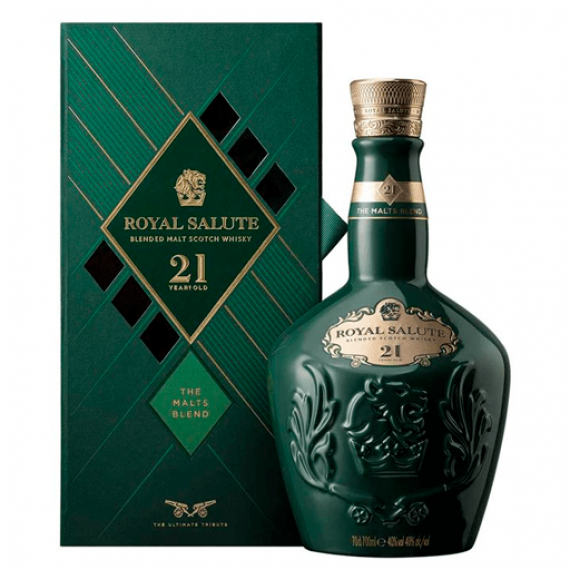  SALUTE 21年 緑色ミニボトル 4本セット Comprar Whisky Royal Salute The Malts Blend Emerald 21 Anos 700ML