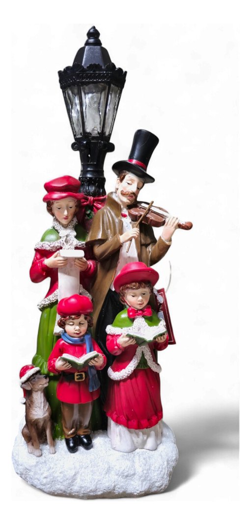 Comprar Postinho De Luz Natalino Nevado Coral Família Resina Luxo