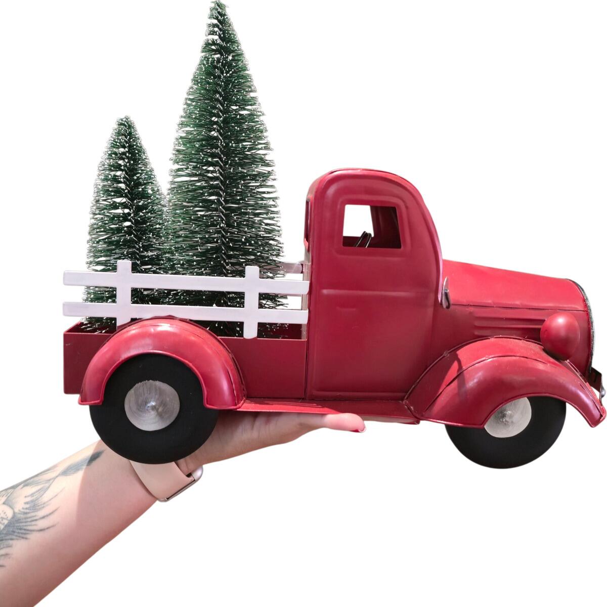 Comprar Decoração Natalina Caminhonete Vermelha Vintage Premium
