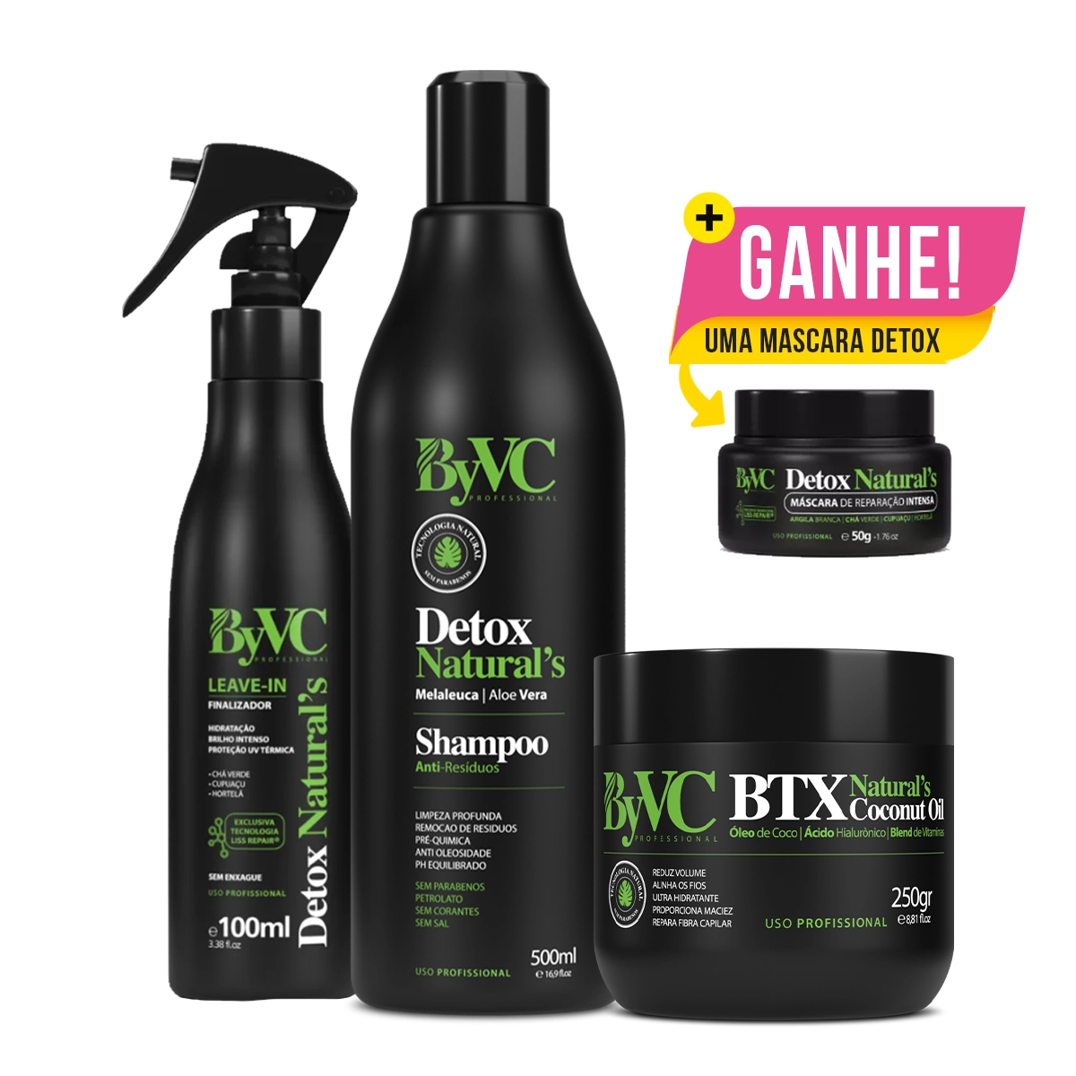 Kit Detox Profissional ByVC ? Selagem Térmica Natural Sem Formol