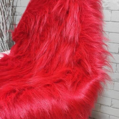 Manta Xale de Pelcia Pelo Alto Vermelho Para Sof/Cadeira Decorao Youtubers 1,00x80cm