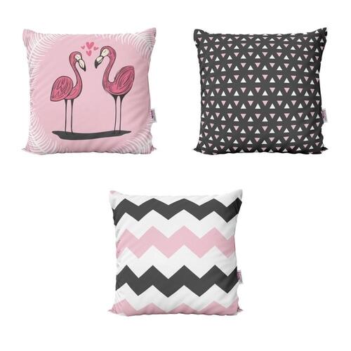 Capas de Almofadas Personalizadas Rosa e Preto Flamingos Para Sof