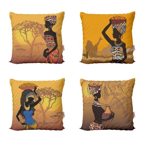 Almofadas Africanas Amarelas e Decorativas Para Sof