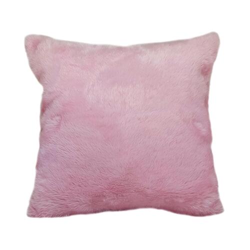 Almofada de Pelo Pelcia Pelo Curto Luxo Rosa Beb