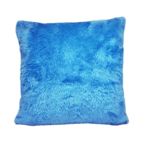 Almofada de Pelo Pelcia Pelo Curto Luxo Azul
