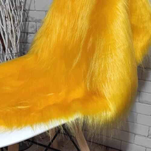 Manta Xale de Pelcia Pelo Alto Amarelo Para Sof/Cadeira Decorao Youtubers 1,00x80cm