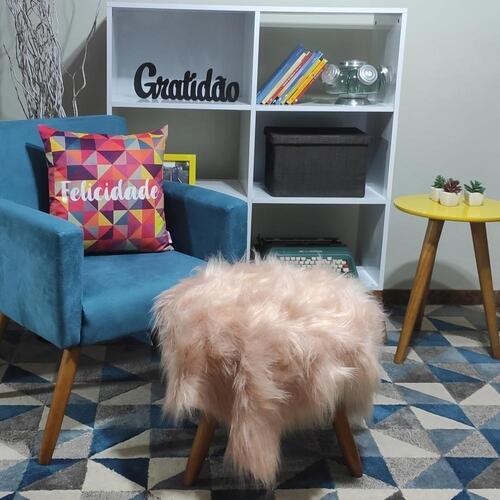 Manta Xale de Pelcia Pelo Alto Rosa P Para Sof/Cadeira Decorao Youtubers 1,00x80cm