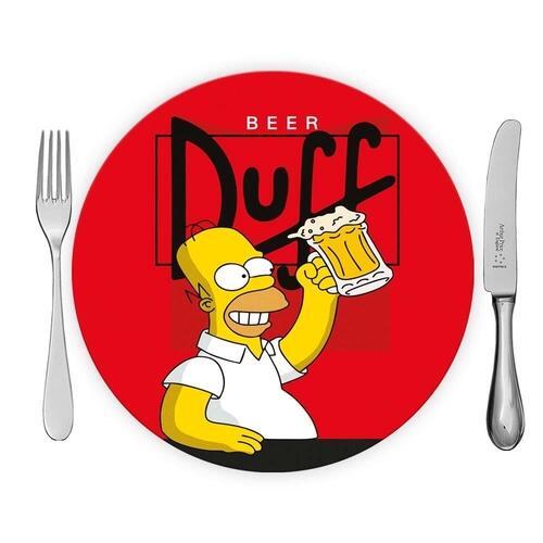 Sousplat Mdf 35cm Duff Beer Vermelho Para Mesa Base MDF