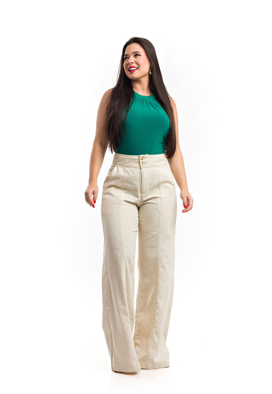 Calça Pantalona De Linho premium alfaiataria social