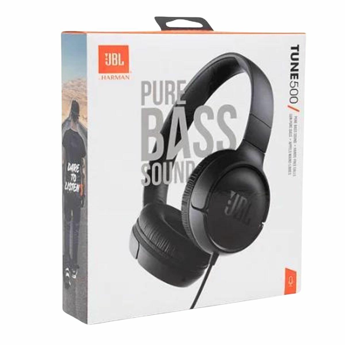 Headphone com Fio JBL Tune500 - Pure Bass Preto - R$266,67