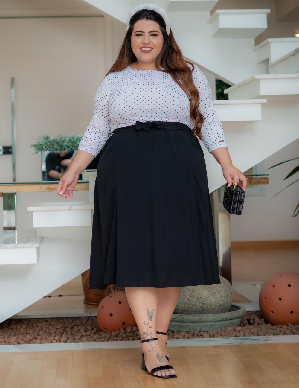 Saia Jeans Saia Evase Preta Plus Size Saia Plissada Look