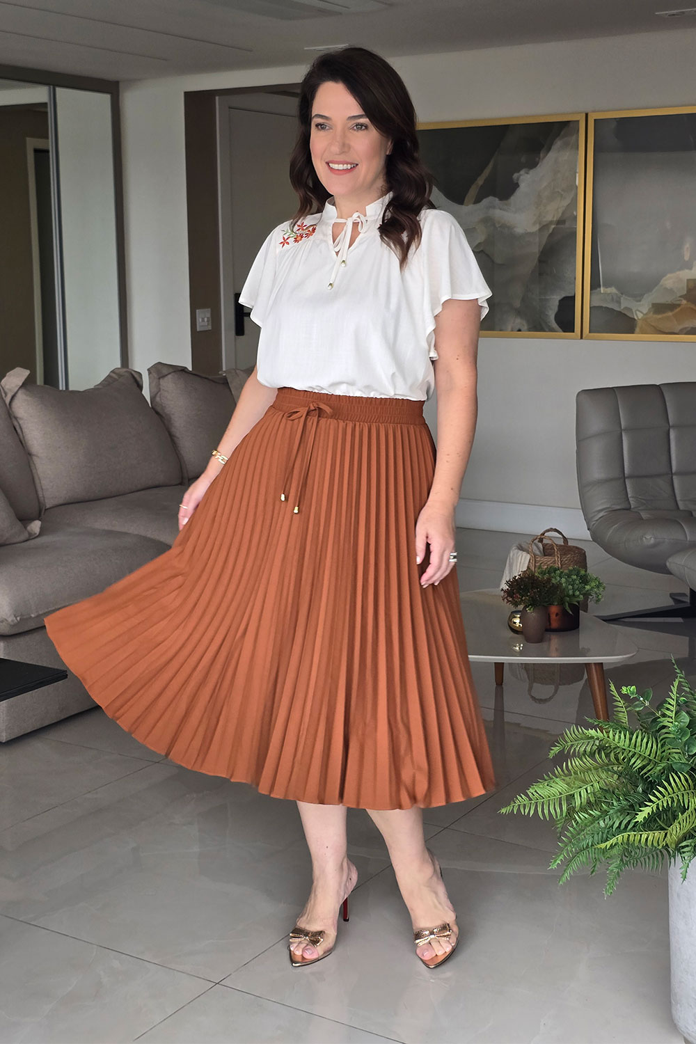 Moda Evangelica Saia Plissada Longuete Saia Azul Marinho Longuete