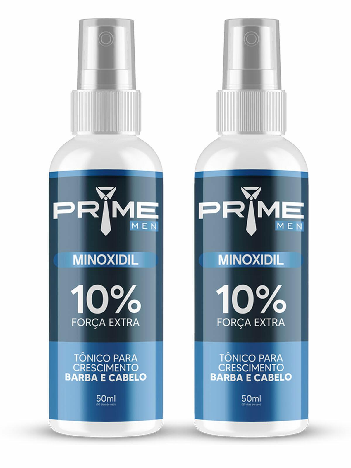 MINOXIDIL 10% Tratamento para Barba e Cabelo PRIME MEN - 2 Frascos