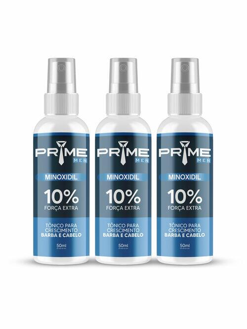 MINOXIDIL 10% Tratamento para Barba e Cabelo PRIME MEN - 3 Frascos