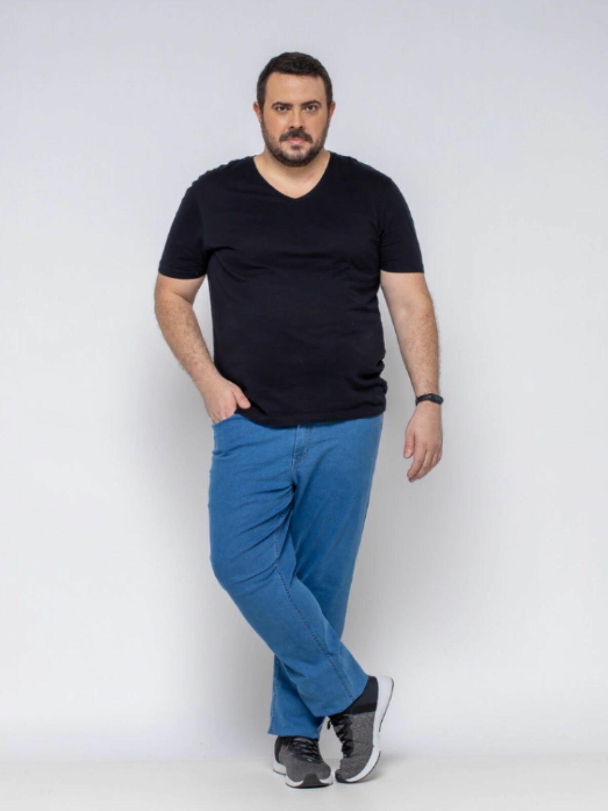 Comprar Calça Jeans Masculina Plus Size Shyro's Azul Destroyed