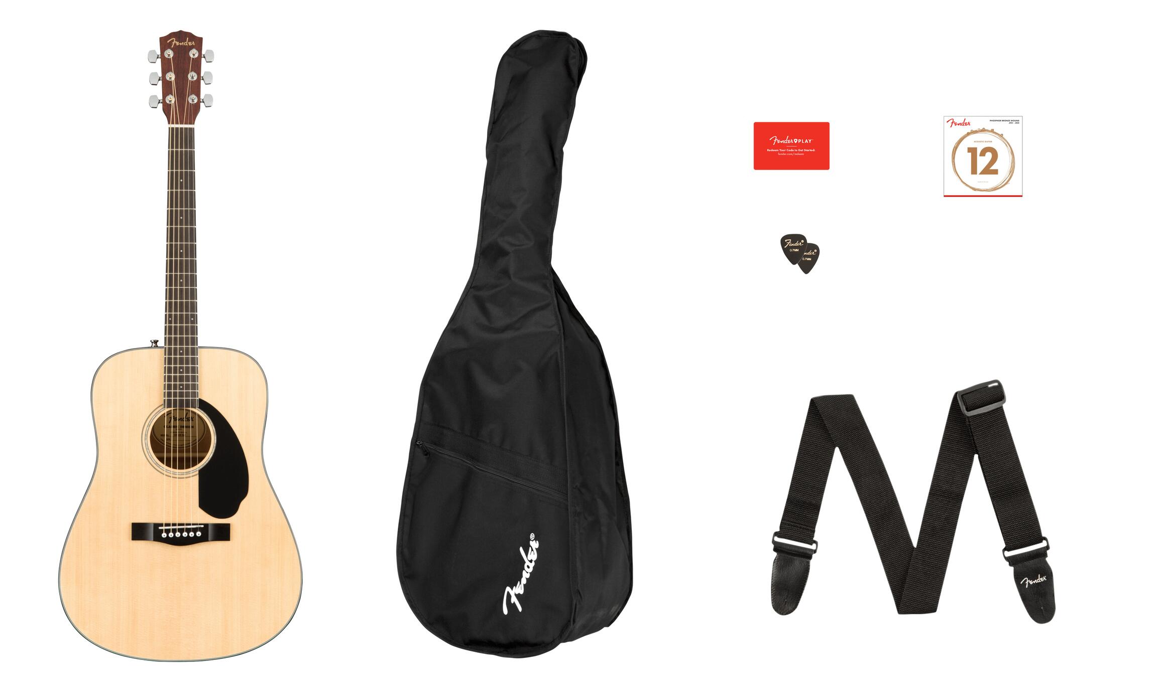 Comprar Violão Acústico Fender CD 60S Dreadnought Pack V2 Natural