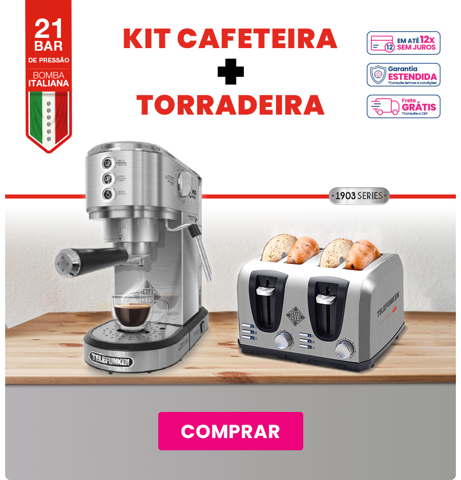 [Banner Principal] Kit Cafeteira + Torradeira Telefunken