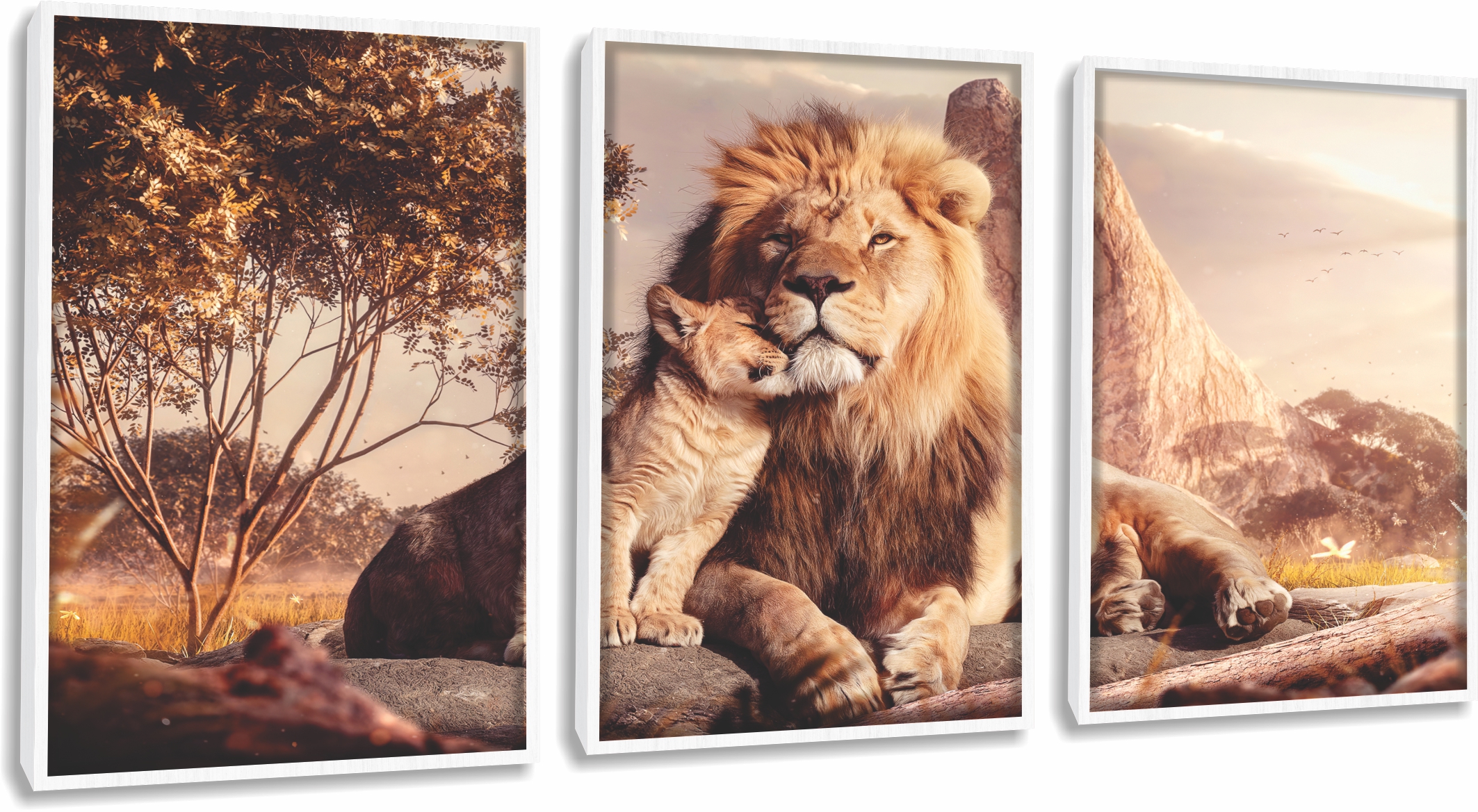 Comprar Quadro Decorativo Leão Família com Moldura - a partir de R$332,10 -  Decoraper, image size:2126x1169