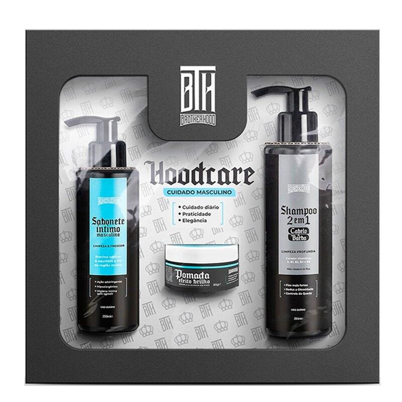 Kit HoodCare BTH Shampoo + Sabonete Intimo + Pomada Brilho