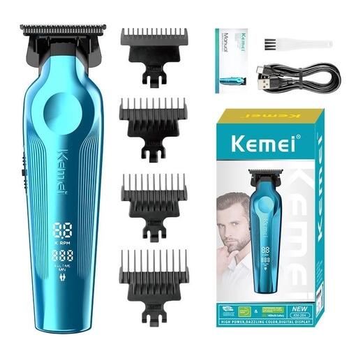 Maquina Acabamento Kemei Km 264 Azul Bivolt Em Promoção - a partir